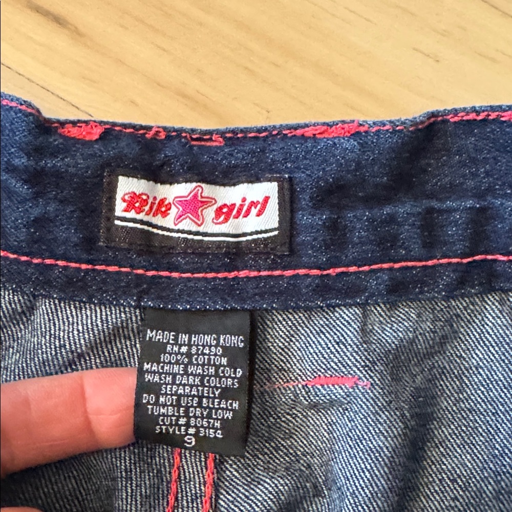 Women’s kik girl-kikwear Wide Leg Rave Jeans-Skater-Bright Pink Detail-90s-9 - Picture 3 of 10